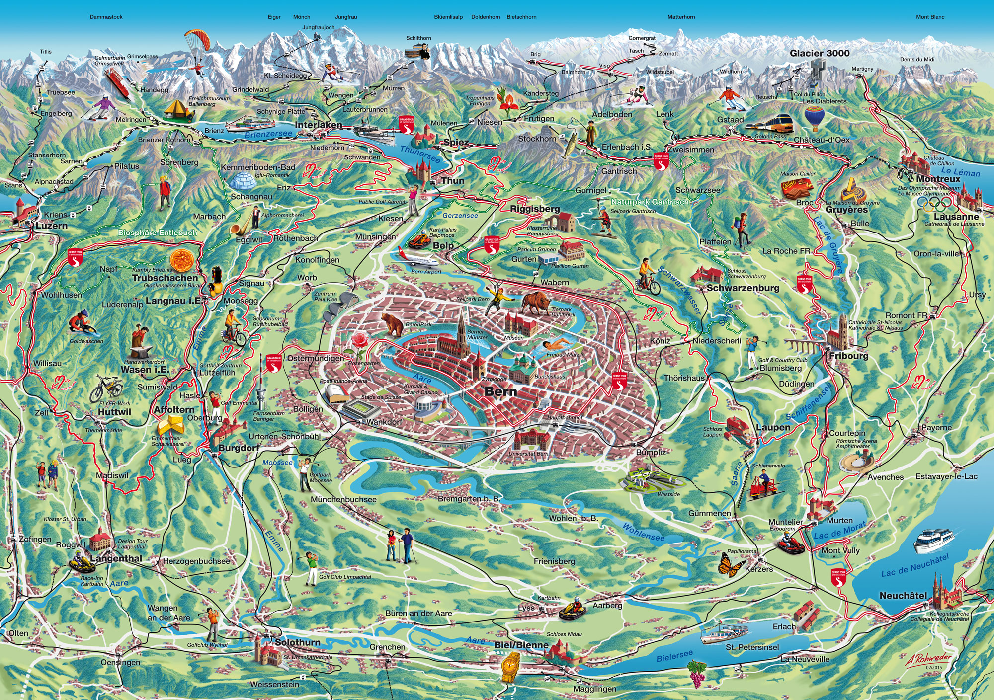 Bern Inspirationskarte Erlebniskarte Tourist Map