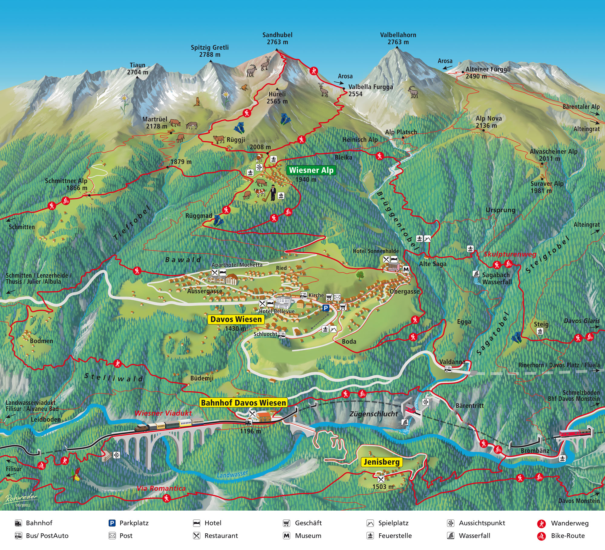 Wiesener Alp Davos Wiesen Karte