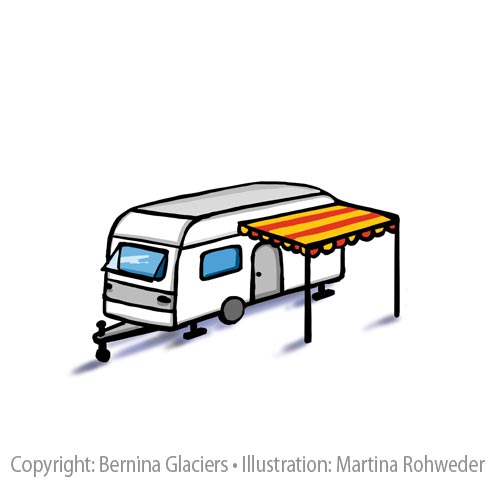 Illustration Bernina Glaciers Karte - Camping Morteratsch