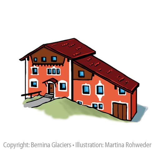 Illustration Bernina Glaciers Karte - Val Roseg